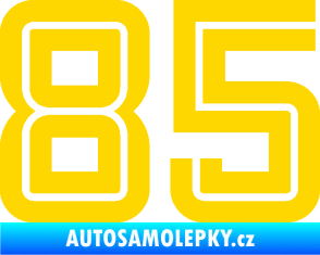 Samolepka Startovní číslo 85 typ 7 jasně žlutá
