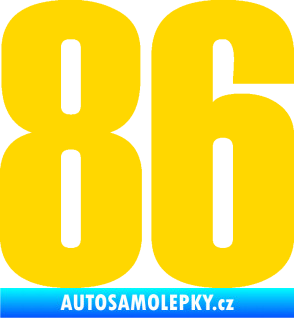 Samolepka Startovní číslo 86 typ 2      jasně žlutá