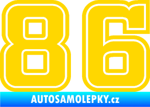 Samolepka Startovní číslo 86 typ 5 jasně žlutá