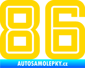 Samolepka Startovní číslo 86 typ 7 jasně žlutá