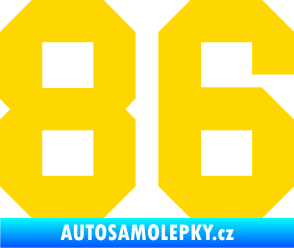 Samolepka Startovní číslo 86 jasně žlutá