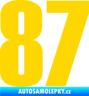 Samolepka Startovní číslo 87 typ 2       jasně žlutá