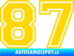 Samolepka Startovní číslo 87 typ 4 jasně žlutá