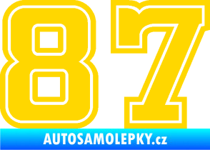 Samolepka Startovní číslo 87 typ 5 jasně žlutá