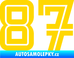 Samolepka Startovní číslo 87 typ 7 jasně žlutá