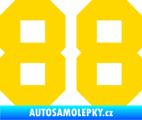 Samolepka Startovní číslo 88 jasně žlutá