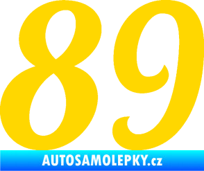 Samolepka Startovní číslo 89 typ 3  jasně žlutá