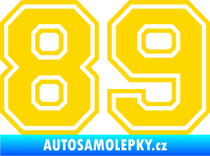 Samolepka Startovní číslo 89 typ 4 jasně žlutá