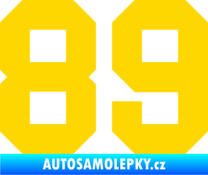 Samolepka Startovní číslo 89 jasně žlutá