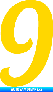 Samolepka Startovní číslo 9 typ 3 jasně žlutá