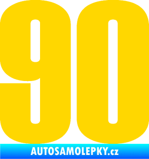 Samolepka Startovní číslo 90 typ 2          jasně žlutá