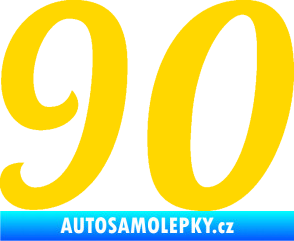 Samolepka Startovní číslo 90 typ 3   jasně žlutá