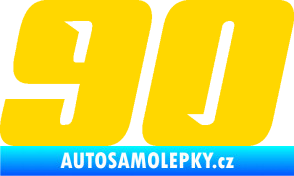 Samolepka Startovní číslo 90 typ 6 jasně žlutá
