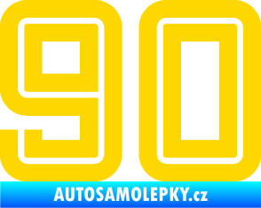 Samolepka Startovní číslo 90 typ 7 jasně žlutá