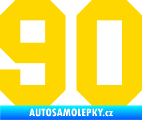 Samolepka Startovní číslo 90 jasně žlutá