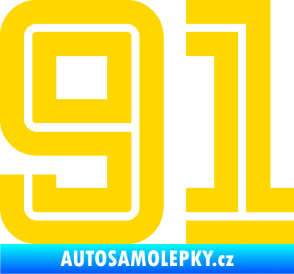 Samolepka Startovní číslo 91 typ 7 jasně žlutá