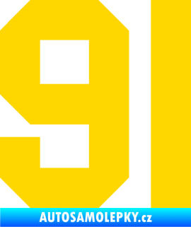 Samolepka Startovní číslo 91 jasně žlutá