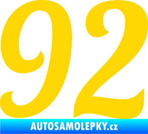 Samolepka Startovní číslo 92 typ 3   jasně žlutá