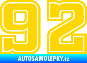 Samolepka Startovní číslo 92 typ 5 jasně žlutá