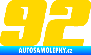 Samolepka Startovní číslo 92 typ 6 jasně žlutá