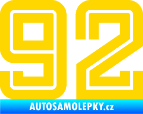 Samolepka Startovní číslo 92 typ 7 jasně žlutá