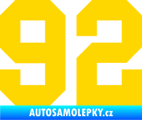 Samolepka Startovní číslo 92 jasně žlutá