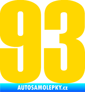 Samolepka Startovní číslo 93 typ 2   jasně žlutá