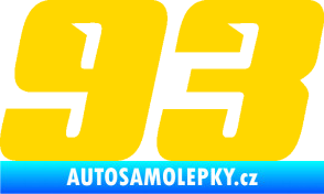 Samolepka Startovní číslo 93 typ 6 jasně žlutá