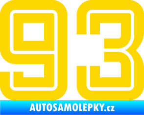 Samolepka Startovní číslo 93 typ 7 jasně žlutá