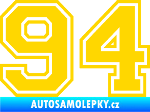 Samolepka Startovní číslo 94 typ 4 jasně žlutá