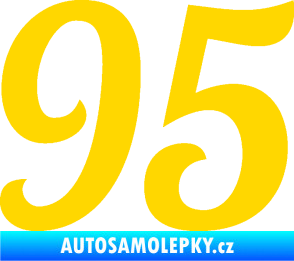 Samolepka Startovní číslo 95 typ 3   jasně žlutá