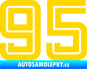 Samolepka Startovní číslo 95 typ 7 jasně žlutá