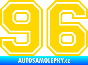Samolepka Startovní číslo 96 typ 4 jasně žlutá