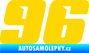 Samolepka Startovní číslo 96 typ 6 jasně žlutá