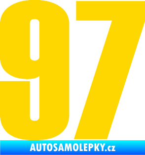 Samolepka Startovní číslo 97 typ 2 jasně žlutá