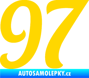 Samolepka Startovní číslo 97 typ 3   jasně žlutá