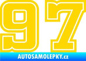 Samolepka Startovní číslo 97 typ 5 jasně žlutá