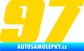 Samolepka Startovní číslo 97 typ 6 jasně žlutá