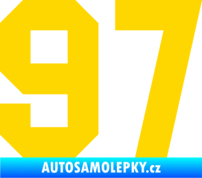 Samolepka Startovní číslo 97 jasně žlutá