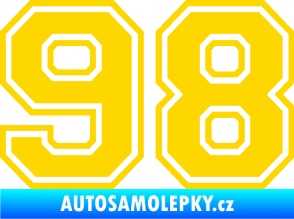 Samolepka Startovní číslo 98 typ 4 jasně žlutá