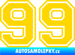 Samolepka Startovní číslo 99 typ 4 jasně žlutá