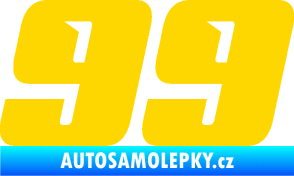 Samolepka Startovní číslo 99 typ 6 jasně žlutá
