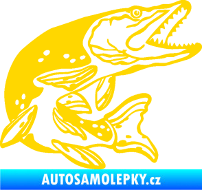 Samolepka Štika 002 pravá jasně žlutá