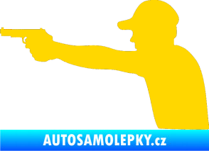 Samolepka Střelec silueta 001 levá jasně žlutá