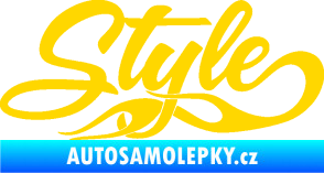 Samolepka Style nápis s plameny jasně žlutá