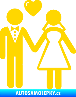 Samolepka Svatba 001 levá jasně žlutá