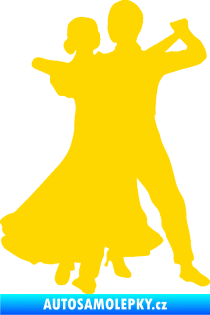 Samolepka Tanec 003 pravá společenský tanec pár jasně žlutá
