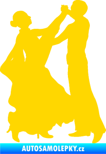 Samolepka Tanec 004 pravá společenský tanec pár jasně žlutá