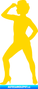 Samolepka Tanec 007 levá jazz tanečnice jasně žlutá
