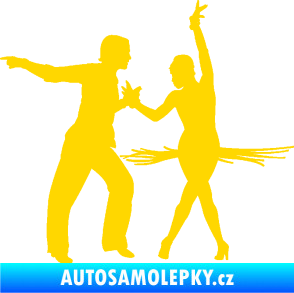 Samolepka Tanec 009 levá latinskoamerický tanec pár jasně žlutá